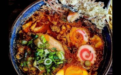 ramen bowl filled with curry tsukemen