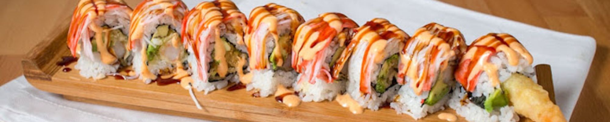 tamashi ramen sushi roll on plate